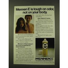 1973 Mennen E Deodorant Ad - Tough on Odor, Not Body