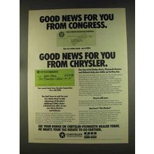 1976 Chrysler Corporation Ad - Good News From Congress