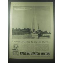 1954 National Benzole Mixture Ad - It costs you less to motor there