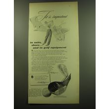 1949 Haig Golf Clubs and Golf Balls Ad - Fit is important