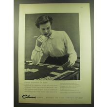 1949 Celanese Carlisle Crepe by Blousecraft Ad - Little Evenings at Home