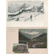 Hotel Bellevue Adelboden Switzerland 2x Old Advertising Postcard s