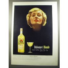 1952 Dubonnet Blonde Ad - Dubonnet Blonde makes martini's dryer than dry