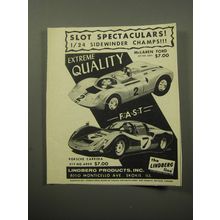 1966 Lindberg McLaren Ford and Porsche Carrera Slot Cars Ad - Slot spectaculars