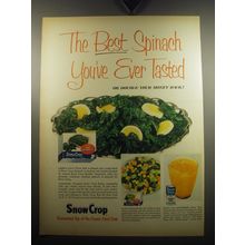 1957 Snow Crop Spinach Ad - The best spinach you've ever tasted