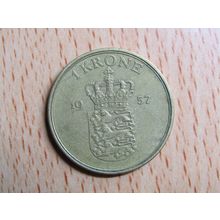 Denmark 1957 1 Krone Coin