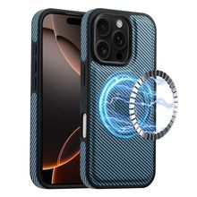Denior Carbon Fiber Texture Leather MagSafe Phone Case, For iPhone 16 Pro Max, F