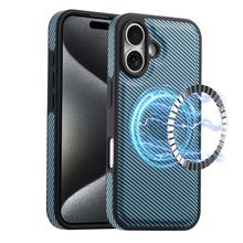 Denior Carbon Fiber Texture Leather MagSafe Phone Case, For iPhone 16 Pro Max, F