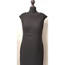 Laura Ashley Black Wool Shift Dress 12 UK