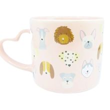Cartoon Dogs Mug Ceramic Pink Background 8 CM Gift Dishwasher & Microwave Safe