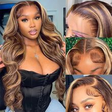 Pizazz 13X4 Ombre Highlight Lace Front Wigs Human Hair with Baby Hair 180 Densit