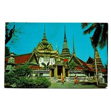 Postcard Thailand Bangkok Wat Po Buddhist temple complex posted 1988
