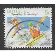 AUS 1989 5c 'SPORTS - KAYAKING AND CANOEING' (PERF 13.5) FINE USED (EBID67-296)