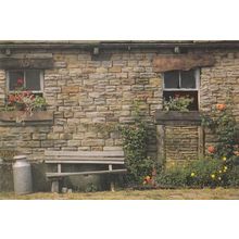 Emley Farm Broken Bench Yard Yorkshire Postcard