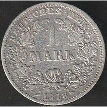 1878 J Germany 1 Mark Silver Coin