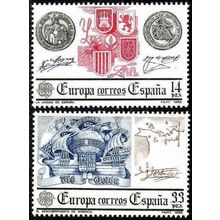 España. 1982. Mi # 2545 / 46. EUROPA Cept. Discovery of America
