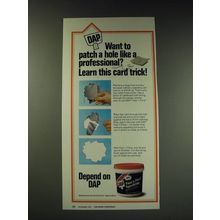 1987 DAP Fast 'n Final Spackling Ad - Patch a hole like a professional