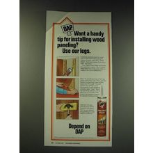 1987 DAP Panel Weld Adhesive Ad - Want handy tip installing wood paneling