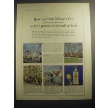 1965 Gilbey's Gin Ad - How to drink Gilbey's Gin (following local custom)