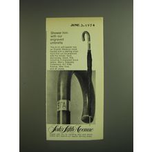 1974 Saks Fifth Avenue Umbrella Ad - Shower him with our engraved umbrella