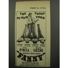1956 Fanny Musical Ad - The toast of New York