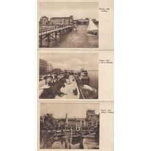 Venesia Lido Harbour Italian Lake Ship Antique 3x Postcard s