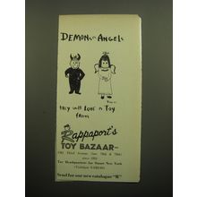 1960 Rappaport's Toy Bazaar Ad - Demons or Angels they will love a toy