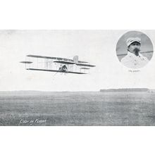 Colonel Cody In Flight Portrait Photo Antique Aviation Postcard
