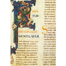 Manuscrits Du Mont Lettre Ornee Saint Michel Augustin Postcard