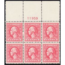 528, Mint VF NH Top Plate Block of Six Cat $190.00 * Stuart Katz