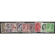 1950/1965 9 different values - fine used (o)