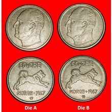 Ⰶ DOG 1958-1973: NORWAY★50 ORE 1967 2 COINS! JUST PUBLISHED★LOW START★NO RESERVE