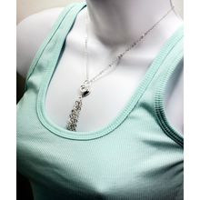 New 925 Sterling Silver Unique Heart Dangle Round Link Chain Necklace Pendant