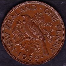 1959 New Zealand 1 Penny Coin