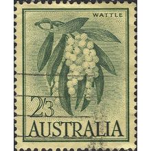AUSTRALIA, FLOWER, Black Wattle, green on yellow 1959, 2/3, #3