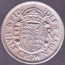 1957 Great Britain 1 Half Crown (2 & Half Shillings) Coin