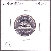 1977 Canada 5 Cents Coin