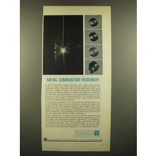 1966 Sandia Corporation Ad - Metal Combustion Research