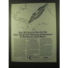 1982 Cunard Queen Elizabeth 2 Cruise Ad - Enrichment