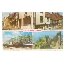 OLD HASTINGS, SUSSEX. used vintage postcard 1964 postmark.. #