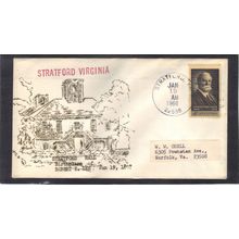 Event Stratford Hall 1195 4c Charles E. Hughes (Unkn Cachet-Label/A) CV00995