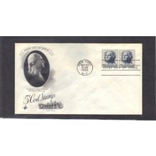 FDC Art Craft 1229 5c George Washington Pair (Cachet-U/A) CV42759