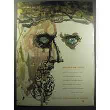 1957 Container Corporation of America Ad - Byron Goto art - Epicurus on Justice