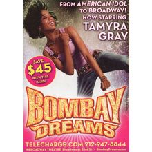 Tamyra Gray of Pop Idol in Bombay Dreams USA Theatre Advertising Postcard