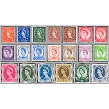 QEII - 1958 Wildings Multiple Crown - Full set of 20 Light Mounted Mint hrda