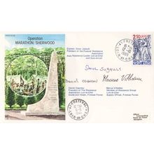 Operation Marathon Sherwood Hand Signed 3x of Resistance Group FDC