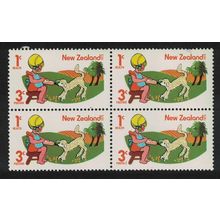 New Zealand Girl feeding Lamb Block of 4 1975 MNH SG#1079