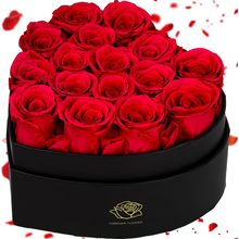 16-Piece Forever Roses Heart-Shaped Box – Real Immortal Preserved Roses Lasting