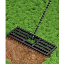 Lawn Leveling Rake 40X10 Inch, Heavy Duty Lawn Leveler Tool with 77” Adjustable