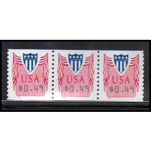 CVP33 49c Shield Very Fine MNH Strip of 3 PA5361
